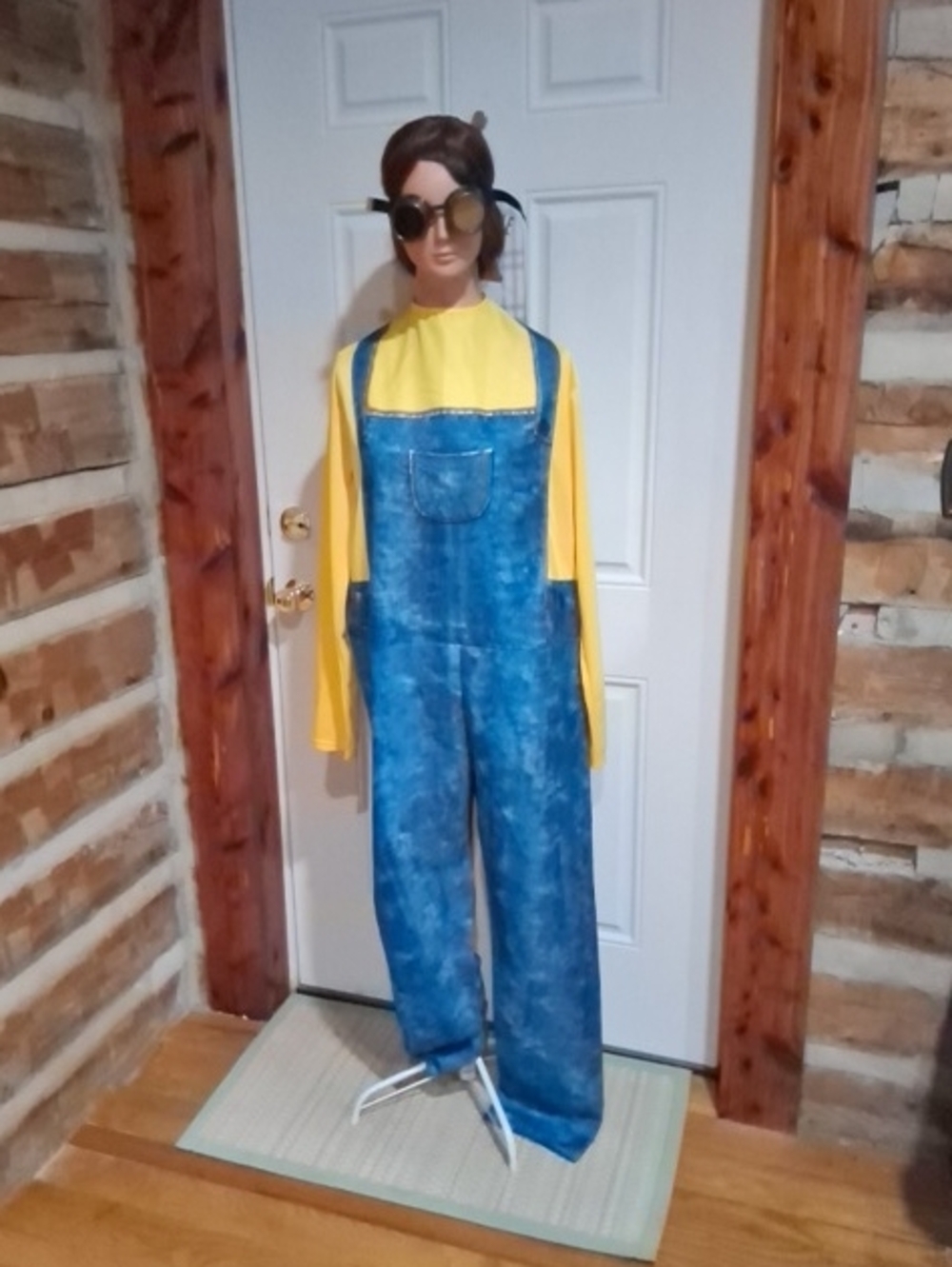 Kids Yellow Top with Blue Denim-Style Overalls Halloween Costume
